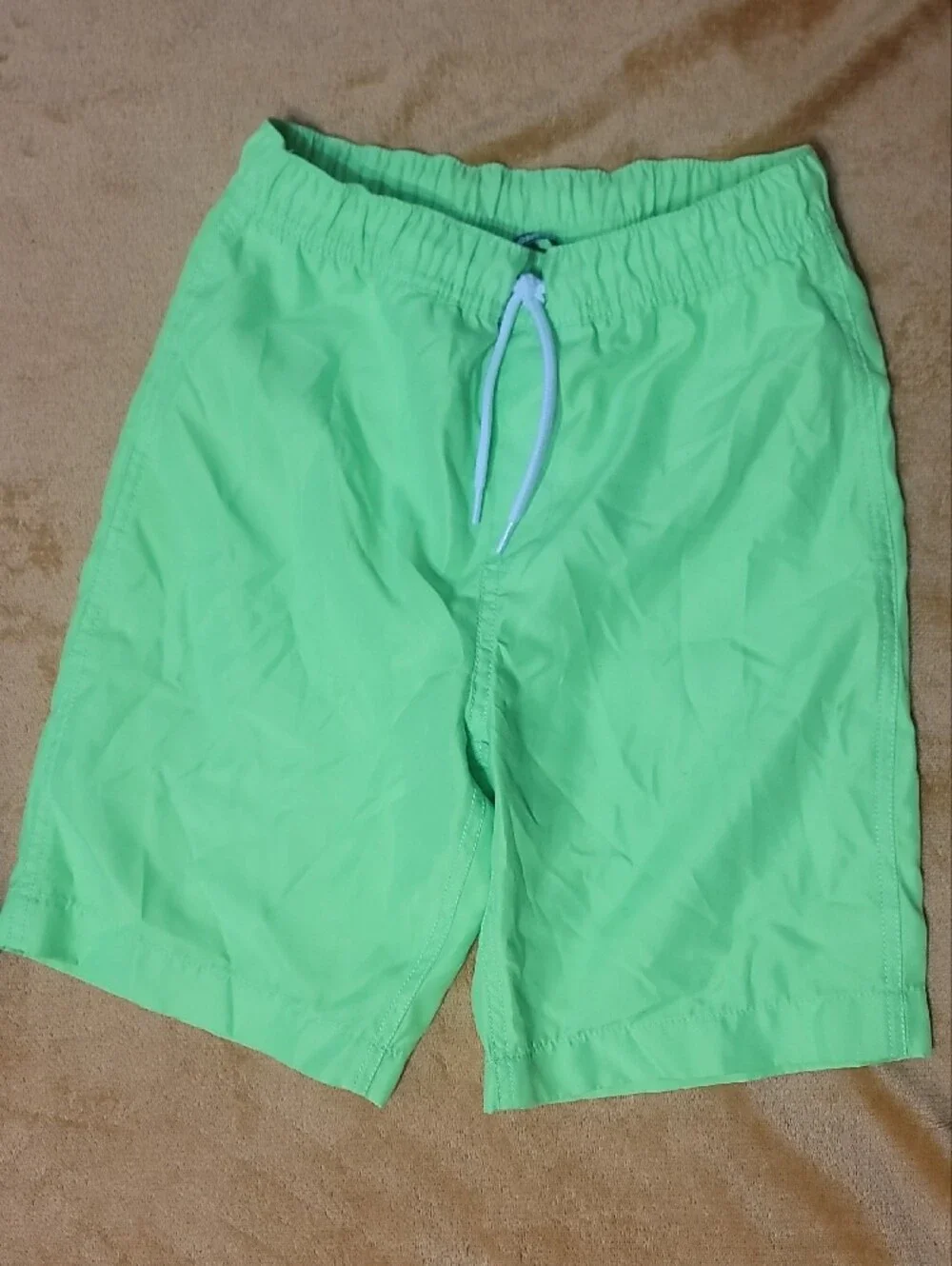 Lands' End Neon Green Mesh-Lined Swim Trunks & Wonder Nation Swim Trunks Boys